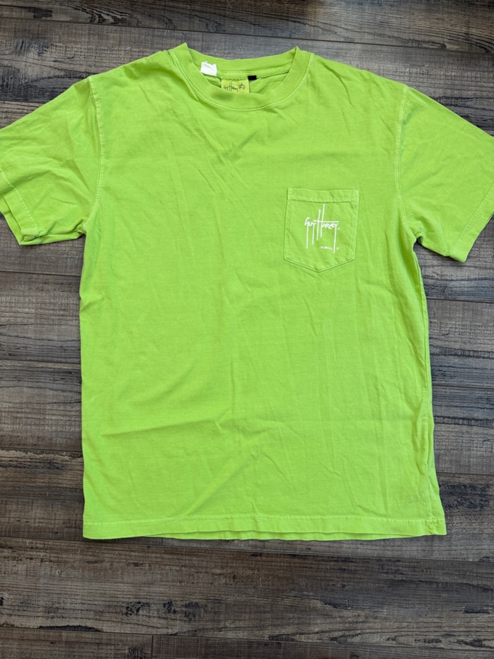 Guy Harvey Neon Green Short Sleeve Pocket Tee